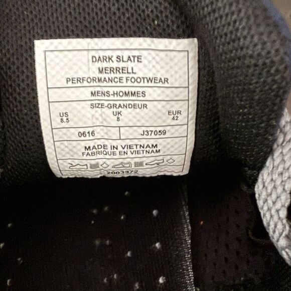 Mens MERRELL PERFORMANCE FOOTWEAR SELECT FRESH 8.5 HIKING TRAIL SHOES Dark Slate - Picture 6 of 9